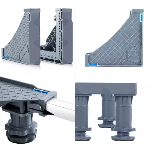 In And OutdoorMatch In And OutdoorMatch Wasmachine Verhoger Berti - Koelkast Verhoger - Droger Verhoger - Tot 400 kg - Verstelbaar - Grijs (70228)