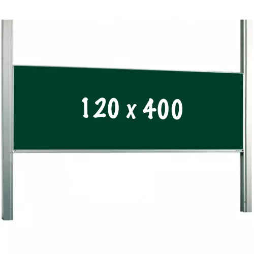 Krijtbord PRO Garland - In hoogte verstelbaar - Enkelzijdig bord - Schoolbord - Eenvoudige montage - Emaille staal - Groen - 120x400cm