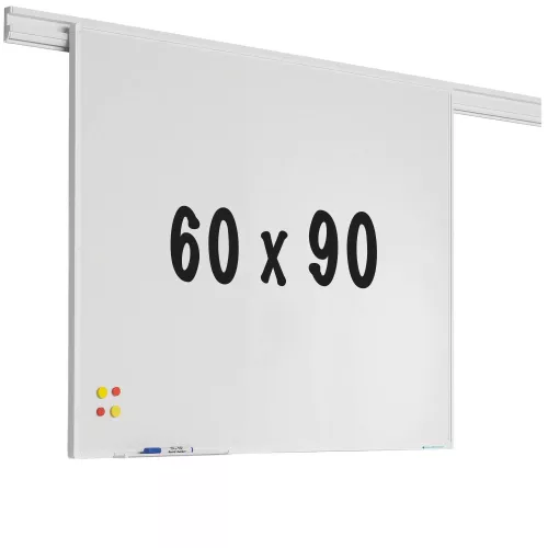 Whiteboard rail PRO Arnoldo - Emaille staal - Weekplanner - Maandplanner - Jaarplanner - Magnetisch - Wit - 60x90cm