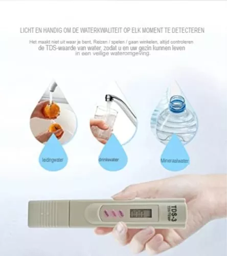 Gratyfied Gratyfied - TDS-meter - TDS-meter voor drinkwater - Digitale pH-meter - Wit (6097430647640)