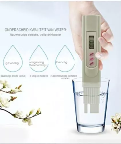 Gratyfied Gratyfied - TDS-meter - TDS-meter voor drinkwater - Digitale pH-meter - Wit (6097430647640)