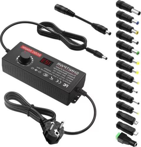 Universele voeding 3V ~ 24V 120W 5A - Schakeladapter met adapterstekker - Elektronische apparaten, fotolijstjes, babyfoons, camera's, LED-strips - maximaal 5000 mA