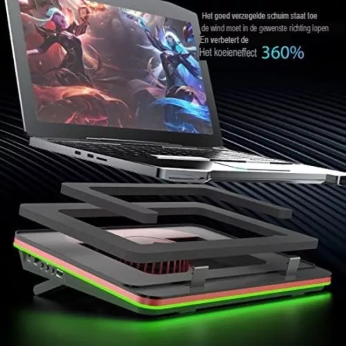 merkloos Laptopkoeler - Laptopkoelpad - Laptopkoeler (6097445547508)